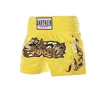 Volere è potere Pantaloncini da boxe, da trekking, kickboxing, muay thai, palestra, boxe, per uomini e donne, di lusso, per MMA, Giallo, M