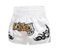Volere è potere, Pantaloncini da Boxe, Pantaloncini da Kickboxing, Pantaloncini da Muay Thai, Pantaloncini da Boxe, Pantaloncini Sportivi, Uomo Donna, Pantaloni da MMA di Lusso, bianco, XXS-XS