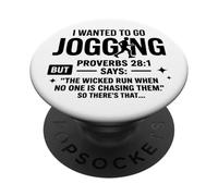 Volevo andare a fare jogging Proverbi 28:1 PopSockets PopGrip Adesivo