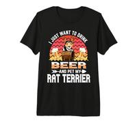 Volevo Solo Bere Birra e Pet My Rat Terrier Amante dei Cani Maglietta Premium