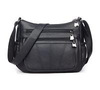 VOLGANIK ROCK Borsa a tracolla per le donne delle signore morbida PU borsa a tracolla in pelle media capiente borsa di modo Tote Top maniglia Satchel, nero