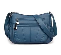 VOLGANIK ROCK Borsa a tracolla per le donne delle signore morbida PU borsa a tracolla in pelle media capiente borsa di modo Tote Top maniglia Satchel, Blu lago