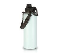 Volhoply 1200ml Isolato Borraccia Termica con Moschettone e Cinturino in Paracord,Bottiglia in Acciaio Inox con Manico, Bottle a Doppia Parete,Bottiglie Sportive per Scuola,Lavoro(Nebbia,1 set)