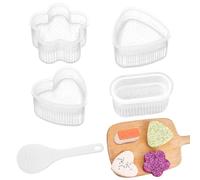 Volhuluk 5 pezzi Sushi Mold, Stampi per Onigiri Sushi a Triangolo, Stampo Onigiri, Onigiri Maker con cucchiaio, Stampo riutilizzabile per sushi per cucina, sala da pranzo, feste, Campeggio