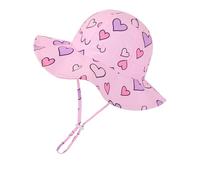 Volicph Cappello estivo per bambini, cappello da sole, cappello da spiaggia per bambini, UPF 50, per neonati, neonati, bambino, A- Love Pink, 5-7 anni