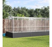 Voliera con Estensione Argento 832x207x212 cm in Acciaio