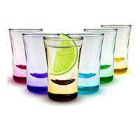 volila Bicchieri Amaro - 6x Bicchierini Liquore di Vetro Colorati da 25ml - Bicchieri Liquore di Vetro per Chupito, Shottini, Tequila, Jager Bomb, Grappa e Limoncello - Bicchieri Amaro Particolari