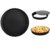 volila Stampo per Quiche, teglia con Fondo Rimovibile, Padella per Quiche di Acciaio Inox, Stampo Antiaderente scanalato (Confezione da 2 Pezzi)