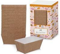 Volila Stampo Plumcake - 25 Pezzi in Carta (8 x 4 x 4cm) da 150ml - Per Pane, Tortini e Focacce, Stampi Piccoli Rettangolari Per Dolci