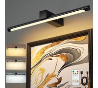 VOLISUN Luci per foto da parete, 4000 mAh, ricaricabili a batteria, 3 temperature di colore e dimmerabile continuamente, luce artistica da 145 lm per dipinti, gallerie, ritratti, 1 confezione (nero)