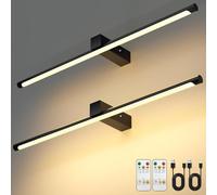 VOLISUN Luci per foto da parete, 5000 mAh, ricaricabili a batteria, 3 temperature di colore e dimmerabile continuamente, luce artistica da 220 lm per dipinti, gallerie, ritratti, confezione da 2 (nero