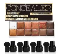 VolksRose Palette Contouring 12 Colori & 4 Spugnette Mushroom - Illuminante, Correttori Arancioni e Marrone per occhiaie e contouring - Correttore per viso · Base trucco modulabile
