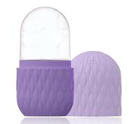 VolksRose Rullo per il viso Ice per viso e occhi - Stampo per ghiaccio riutilizzabile in silicone per la cura della pelle, lenire la pelle, restringere i pori e alleviare il dolore, Antirughe, Viola