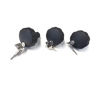 Volkswagen 7D4071734 - Dadi a farfalla (3 pezzi) con serratura per portabiciclette e chiave di chiusura