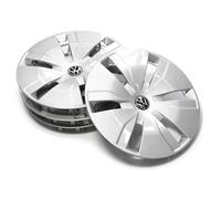 Volkswagen Copricerchi Originali, 40,6 cm (16 pollici), Plastica Resistente agli Urti, Argento, per Cerchi in Acciaio, Set da 4, 7TG071456