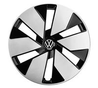 Volkswagen Copricerchi Originali, 45,7 cm (18 pollici), Plastica Resistente agli Urti, Nero/Argento, per Ruote in Acciaio ID.3, Set da 4, 10A071458BWZG