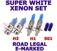 Volkswagen Golf 1998-2003 Set Di 2X H1 H3 501 Lampadine Xenon Super Bianco