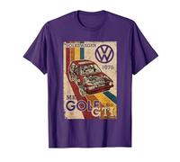 Volkswagen Golf GTI MK1 Retro Art 1976 Maglietta, Uomo, Viola, M