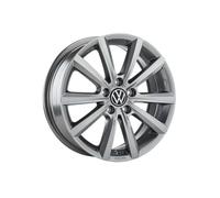 Volkswagen Merano Cerchio in Lega, Compatibile con Beetle/T-Roc, Alluminio/Magnesio/Silicio, Adamantium Dark, 7,0J x 17, 5 Fori, PCD 112mm, ET 45mm, 17 Pollici