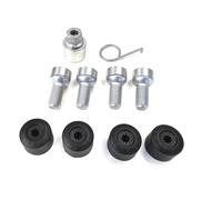 Volkswagen Set di 4 Viti di Sicurezza per Ruote Originali, M14x1,5x27, Nero/Argento, con Adattatore e Cappucci di Protezione con Logo VW