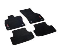 Volkswagen Tappetini Premium in Velours, Compatibile con Golf 8 GTI dal 2020, Set di 4 Tappetini Anteriori e Posteriori, Nero con Logo GTI, Sistema di Fissaggio a Bottone