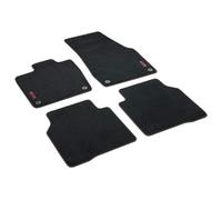 Volkswagen Tappetini Premium in Velours GTX, Compatibile con ID.7 Limousine e Tourer dal 2024, Set da 4 Pezzi, Nero/Rosso, TFG-Velours, Sistema di Fissaggio a Pressione