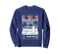 Volkswagen Transporter Type 2 T3 Manuale della Spiaggia Felpa, Unisex per Adulti, Navy, M