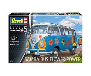 Volkswagen VW T1 Samba Bus "FLOWER POWER" Figli dei Fiori Plastic Kit 1:24 Model