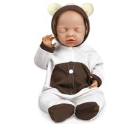 Vollence Bambola Neonato Realistica con Occhi Chiusi da 46 cm in Silicone, Corpo Interamente in Silicone, Pesa, Bambola Neonata Morbida e Realistica Ragazza, Natale o Compleanno