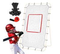 Volleyball Bounce Back Net - Polyester Rebounder Adjustable 1.5in Mesh | Volleyball Training Net With 28 Elastic Ropes Frame Fit Rebound Nets | For Backyard Sports Baseball Soccer Tennis Hockey