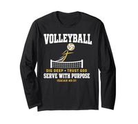 Volleyball Dig Deep Trust God Serve Purpose Isaiah 40:31 Maglia a Manica