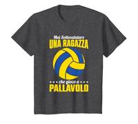 Volleyball Una Ragazza Che Gioca A Pallavolo Maglietta, Bambini, Grigio Scuro, 4 Anni