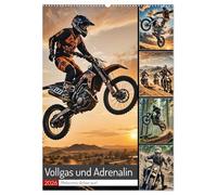 Vollgas und Adrenalin - Motocross-Action pur! (Wandkalender 2026 DIN A2 hoch), CALVENDO Monatskalender: Motocross-Action in spektakulären, KI-generierten Bildern.