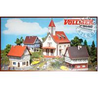 Vollmer 49555 - edifici in scala Z 1:220 - set di 4 edifici cittadini con tetto