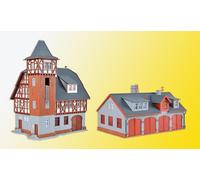 Vollmer N 47780 - Feuerwehrstützpunkt,Fünfständig Kit di Costruzione Merce Nuova