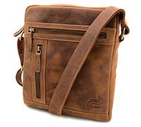 Volmer® Borsa in pelle | Borsa in vera pelle per uomo e donna | Borsa a tracolla da viaggio | ca. 26 x 23 x 7 cm | Modelli Stanford e Princeton