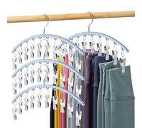 Volnamal Organizer per leggings per armadio, appendiabiti in metallo per pantaloni da yoga con rivestimento in gomma, confezione da 4 con 10 clip, per 40 leggings, appendiabiti salvaspazio da