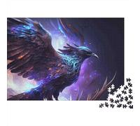 Volo Corvo Mitico Premium Puzzle 1000 Pezzi per Adulti Uccello Mitico Oscuro Splendente nel Vuoto Stellato Spesso Robusto Alta Qualità Vivace Stimolante Antistress Gioco 38x26cm/1000pz