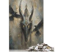 Volo del corvo con elmo vichingo Puzzle 1000 Pezzi, Gioco Puzzle | Arte della mitologia norrena, Fantasia nordica oscura, Sfida Difficile, Puzzle Famiglia, Sfida Puzzle, 14+, 70x50cm.