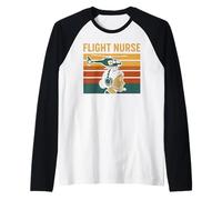 Volo Infermiera Elicottero retrò Scuola Infermieristica Vintage Volare Maglia con Maniche Raglan