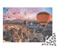 Volo mongolfiere Colore vibrante Puzzle 1000 pezzi per adulti Mongolfiere sulla valle rocciosa all'alba Premium robusto alta qualità stimolante difficile antistress 70x50cm/1000pz