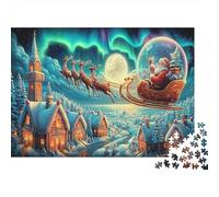 Volo notturno di Babbo Natale Puzzle Classico Da 1000 Pezzi, Cartone Resistente, Per Adulti E Bambini 8-12 Anni, Arredamento Interno, Svago Indoor, Sfida Mentale 70x50cm/1000pcs