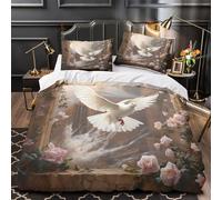 Volo pacifico della colomba copripiumino 3 Pezzi stampa di 3D incluso federe decorazione per camera da letto Pittura artistica fantasy Set Di Copripiumino for ragazzi e bambini Single（135x200cm）