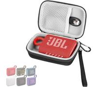 VOLOHAS Custodia rigida per altoparlante JBL GO 3/GO 4, custodia rigida con moschettone, resistente agli urti, da viaggio, impermeabile, custodia rigida, grigio.