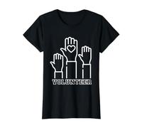 Volontariato volontario, Supporto per assistenti al Servizio comunitario Maglietta con Stampa Grafica Economica, Donna, Nero, XL
