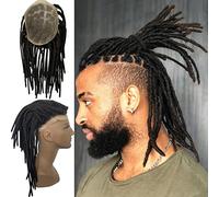 Voloria Extension per dreadlock afro con base in pizzo trasparente, 30,5 cm, per uomini e donne, 0,6 cm, capelli umani dreadlock 25,4 x 20,3 cm