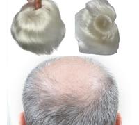 Voloria Patch per capelli a punto calvo Toupee per uomo 8 x 8 cm Full PU Skin Base Cover-up Patch per capelli Pezzi Capelli Umani Topper Reaplcement Sistemi Hairpiece Colore Bianco