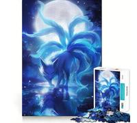 Volpe a nove code al chiaro di luna - Puzzle per adolescenti da 1000 pezzi - Rafforza la memoria - Momenti di pace - Qualità - Bordo - Regalo classico (38x26cm)