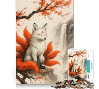 Volpe a nove code di Waterfall - Puzzle da 1000 pezzi per adulti - Gioco di sfida per la mente - Antistress - Decorazione murale con ritagli trasparenti (38x26cm)