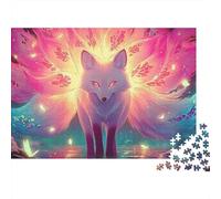 Volpe a nove code fantasiosa Effetto luce colorata Puzzle 1000 Pezzi Carta per Adulti Puzzle per Famiglia 38x26cm/1000pcs